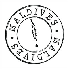 Fototapeta na wymiar Maldives Map Postmark. Silhouette Postal Passport. Stamp Round Vector Icon. Vintage Postage Design.