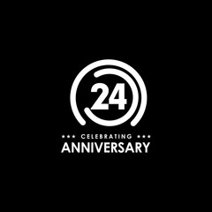 24th year celebrating anniversary logo design