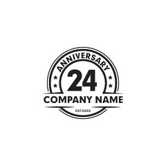 24th year celebrating anniversary logo design