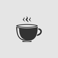 Coffee cup icon flat