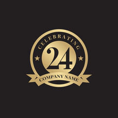 24th year celebrating anniversary logo design