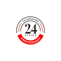 24th year celebrating anniversary logo design