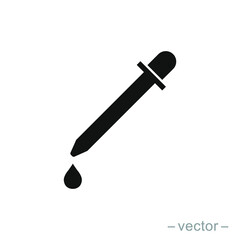 Dropper icon in trendy flat design. Solid Style. EPS 10.