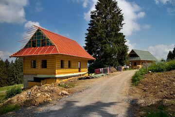 ATC - Bystrina - Demanovska valley - under construction in the protected area of the Low Tatras with the new cottages for the accomodation.