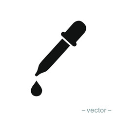 Dropper icon in trendy flat design. Solid Style. EPS 10.