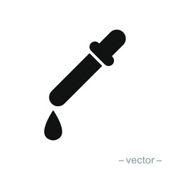 Dropper icon in trendy flat design. Solid Style. EPS 10.
