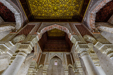 The Saadian tombs are sepulchres in Marrakech, Morocco, which date to time of the Saadian dynasty sultan Ahmad al-Mansur.	
