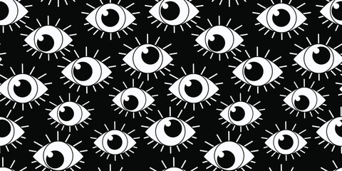 eyes on a black background seamless pattern vector illustration