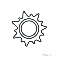 Sun icon vector for your web design, logo, UI. illustration. Line style. EPS 10.