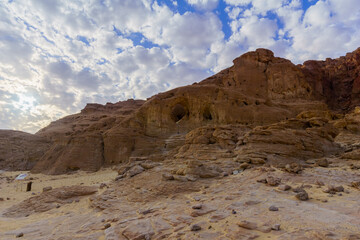 Fototapeta premium Arches rock formation, in the Timna Valley