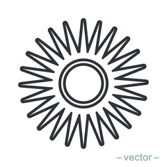 Sun icon vector for your web design, logo, UI. illustration. Line style. EPS 10.
