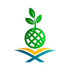 A Book with Green world, suitable for environment day logo or vector concept