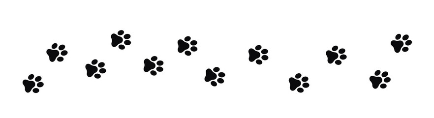 Dog and cat paw print vector icon - obrazy, fototapety, plakaty
