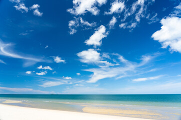 Turquoise colour sea with blue sky in summer, Seascape view in day time