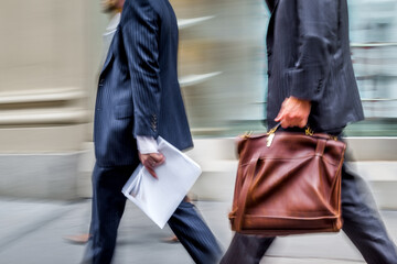 group of business people in the street