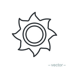 Sun icon vector for your web design, logo, UI. illustration. Line style. EPS 10.