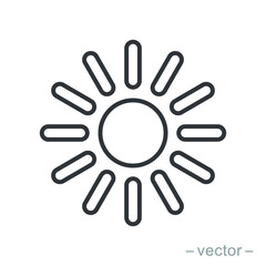 Sun icon vector for your web design, logo, UI. illustration. Line style. EPS 10.