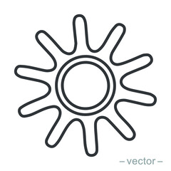 Sun icon vector for your web design, logo, UI. illustration. Line style. EPS 10.
