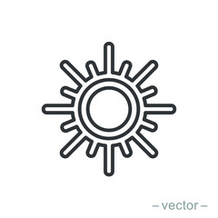 Sun icon vector for your web design, logo, UI. illustration. Line style. EPS 10.