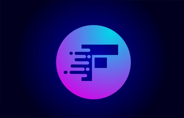 pink blue F alphabet letter logo for business and company with gradient design. Pastel colour for corporate identity