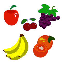 set of fruits and berries