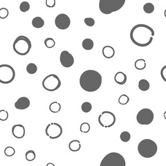 Circles seamless pattern. Random doodle dots texture background. Hand drawn design.