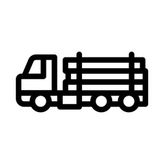 logging delivery truck icon vector. logging delivery truck sign. isolated contour symbol illustration