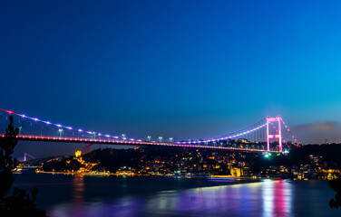 Fototapeta na wymiar Fatih Sultan Mehmet Bridge in Istanbul,