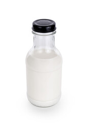 Bottle of milk isolated on white background.