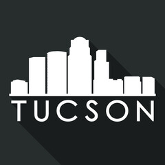 Tucson Arizona Flat Icon Skyline Silhouette Design City Vector Art Famous Buildings