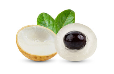 ripe longan on white background
