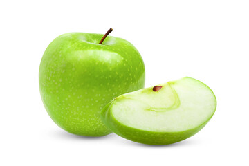 Green apple on a white background