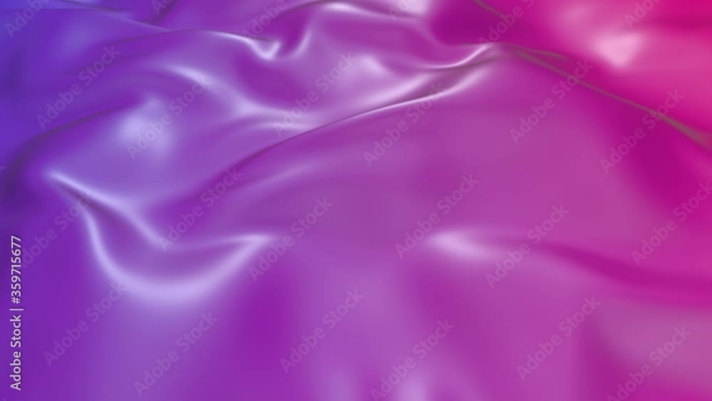 Aufkleber animated texture in 4k. 3d animation of red violet gradient of wavy cloth surface that forms ripples