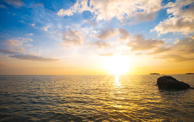 Beautiful sunset sea view.