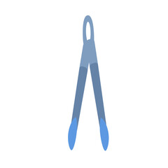 Kitchen tongs isolated on a white background. Vector illustration in flat style. Kitchen utensils.
