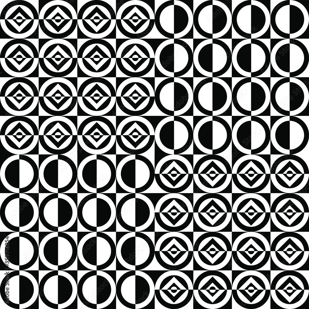 Wall mural Black and white geometric pattern. Geometric background. Decorative ornament