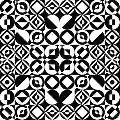 Geometric concentric ornament. Decorative black and white geometric pattern. Decorative black and white abstraction