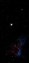 Star field in space and a nebulae. 3D rendering