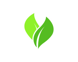 Green leaf ecology nature element vector icon. EPS 10.