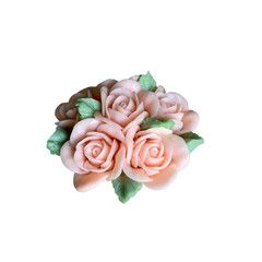 Isolate images of flowers made of jelly in various colors, is beautiful and can be eaten.