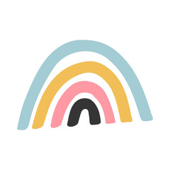 Cute color baby rainbow, vector illustration.