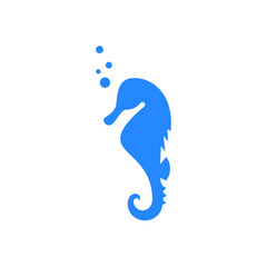 Obraz premium Seahorse graphic icon. Seahorse black sign isolated on white background. Sea life symbol. Tattoo. Logo. Vector illustration