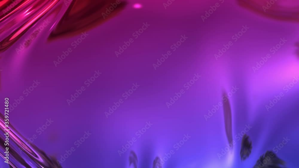 Poster animated metalic red blue gradient like fabric with folds in 4k. 3d render of wavy cloth surface tha
