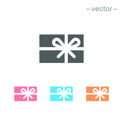 Gift card icon set. Line style. Vector illustration EPS 10
