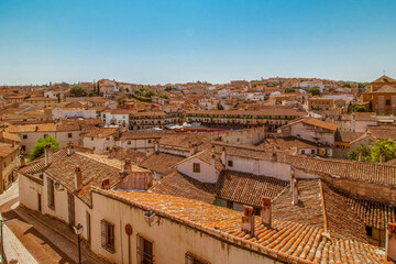View from upper side of Chinchon main square, Madrid Spain