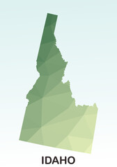 Idaho States Map, Polygonal Geometric,Green Low Poly Styles, Vector Illustration eps 10, Modern Design, High Detailed