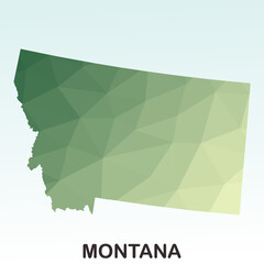Montana States Map, Polygonal Geometric,Green Low Poly Styles, Vector Illustration eps 10, Modern Design, High Detailed