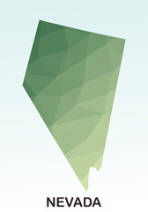 Nevada States Map, Polygonal Geometric,Green Low Poly Styles, Vector Illustration eps 10, Modern Design, High Detailed