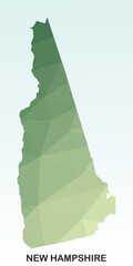 New Hampshire States Map, Polygonal Geometric,Green Low Poly Styles, Vector Illustration eps 10, Modern Design, High Detailed