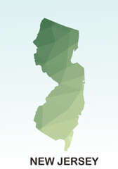 New Jersey States Map, Polygonal Geometric,Green Low Poly Styles, Vector Illustration eps 10, Modern Design, High Detailed